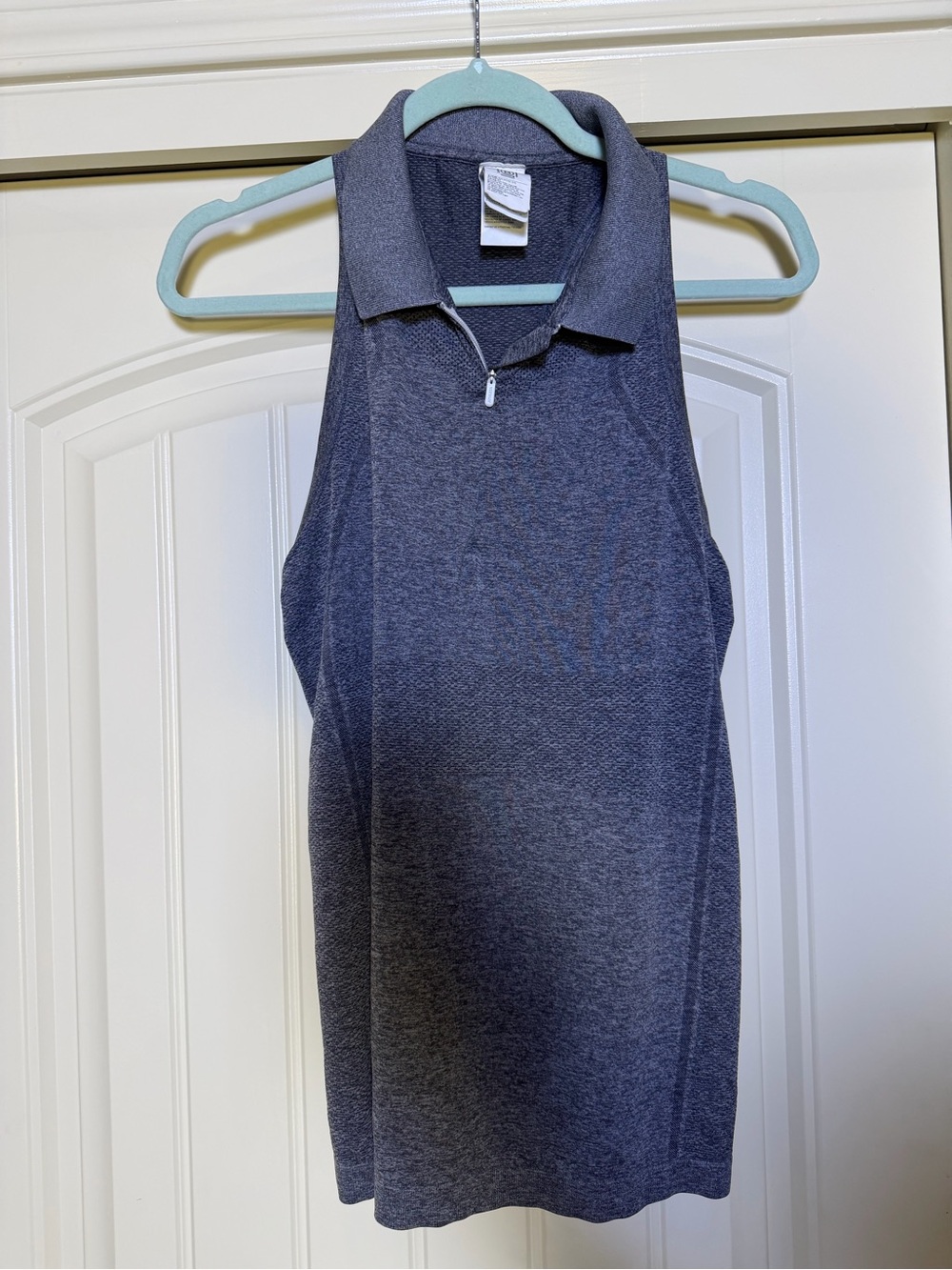 Athleta Heathered grey Sleeveless Zip Polo Tank